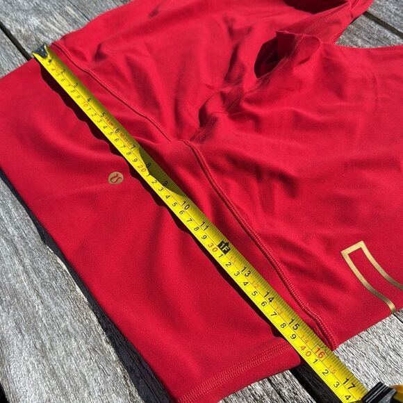 lululemon athletica Red Leggings with Gold Logo - Picture 6 of 7